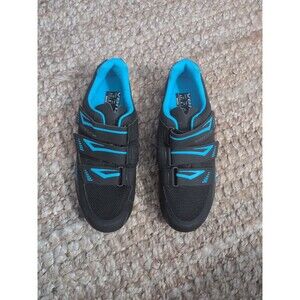 Venzo Cycling Shoes with 3 Straps in Black/Blue UNISEX Women's 9.5 Men 8